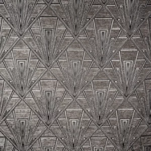 black-grey geometric velvet-chenille fabric from Fibre Naturelle