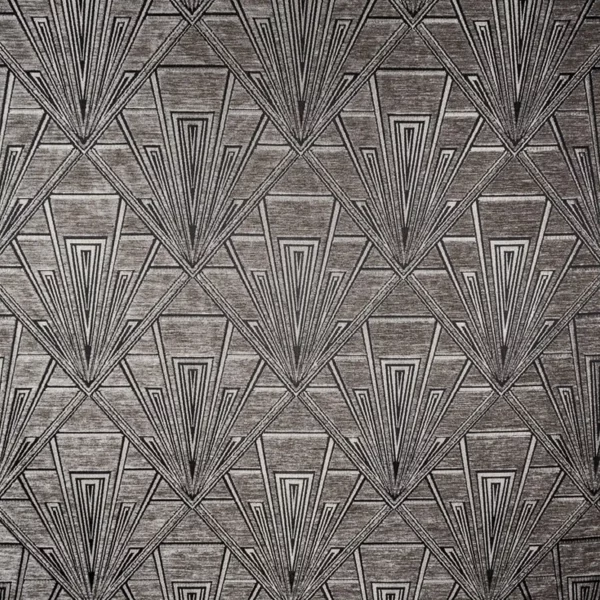 black-grey geometric velvet-chenille fabric from Fibre Naturelle