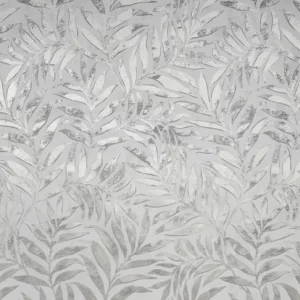 white botanical jacquard fabric from Fibre Naturelle