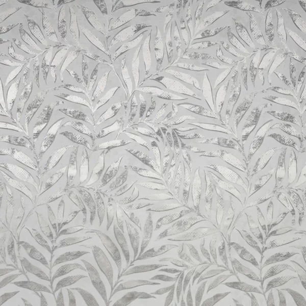 Ella Fabric - Oyster by white botanical jacquard fabric from Fibre Naturelle