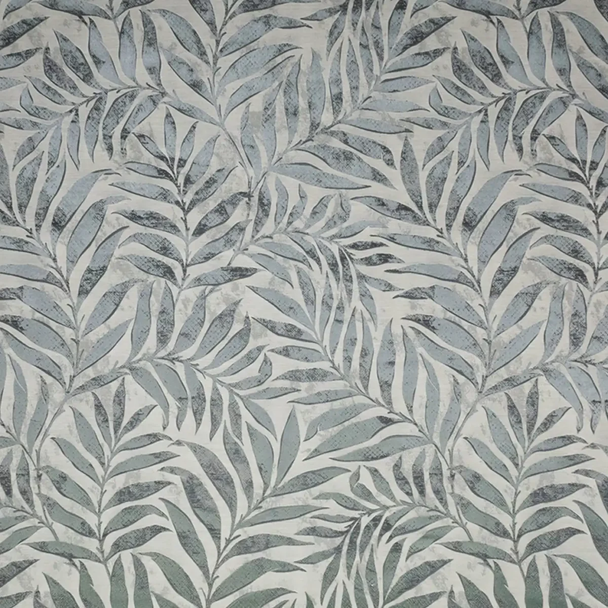 Ella Fabric - Graphite by black-grey botanical jacquard fabric from Fibre Naturelle