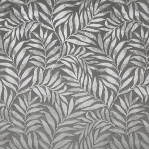 black-grey botanical jacquard fabric from Fibre Naturelle