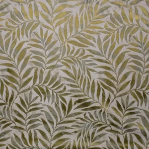 yellow botanical jacquard fabric from Fibre Naturelle