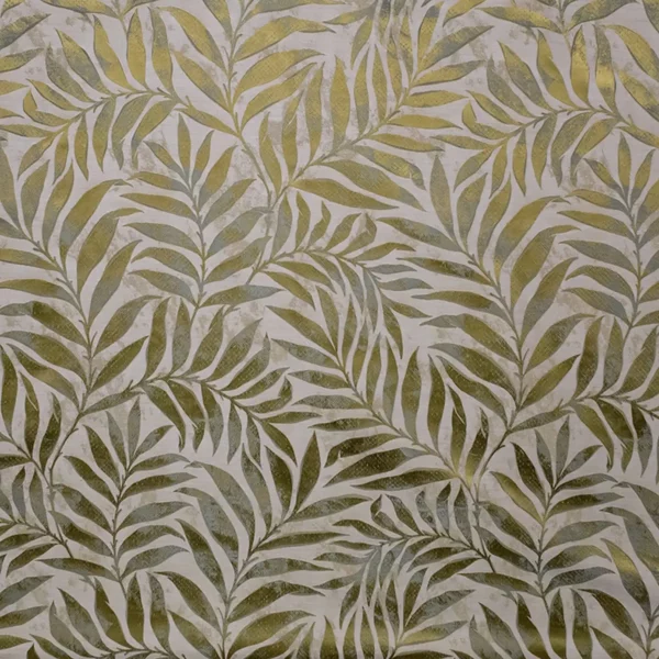 yellow botanical jacquard fabric from Fibre Naturelle