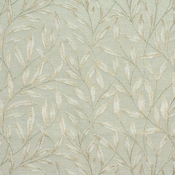 neutral botanical embroideried fabric from Fibre Naturelle