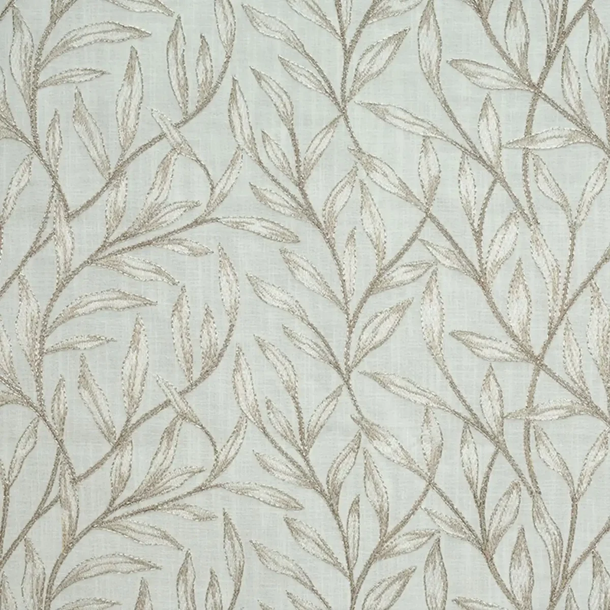 Fontaine Fabric - Cloud by white botanical embroideried fabric from Fibre Naturelle