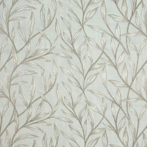 white botanical embroideried fabric from Fibre Naturelle