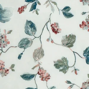 multicolour botanical embroideried fabric from Fibre Naturelle