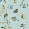 blue botanical embroideried fabric from Fibre Naturelle