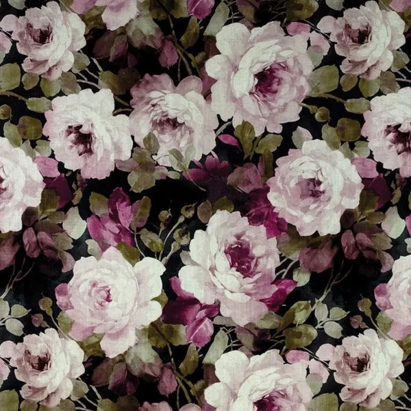 Charlotte Fabric - Blushing Magenta by multicolour botanical cotton fabric from Fibre Naturelle