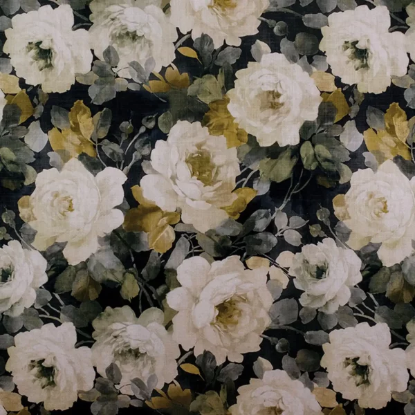 Charlotte Fabric - Radiant Chartreuse by multicolour botanical cotton fabric from Fibre Naturelle