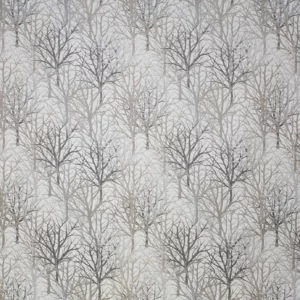 black-grey botanical jacquard fabric from Fibre Naturelle
