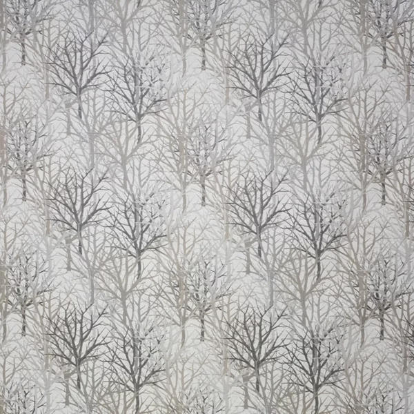 Bolderwood Fabric - Furzey by black-grey botanical jacquard fabric from Fibre Naturelle