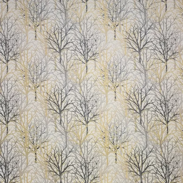 Bolderwood Fabric - Rufus by black-grey botanical jacquard fabric from Fibre Naturelle