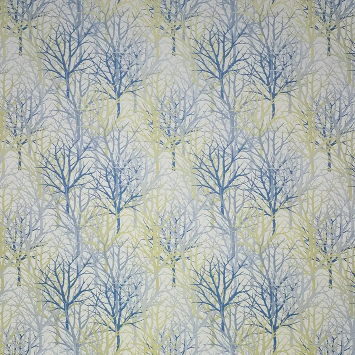 Bolderwood Fabric - Knightwood by blue botanical jacquard fabric from Fibre Naturelle