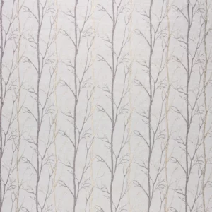 black-grey botanical embroideried fabric from Fibre Naturelle