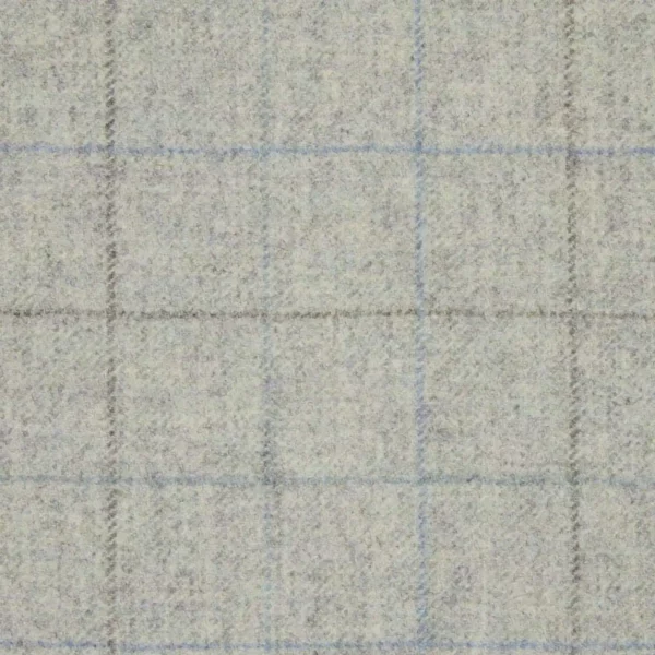 Multipane Fabric - Slate by black-grey checked woolen fabric from Abraham Moon & Sons