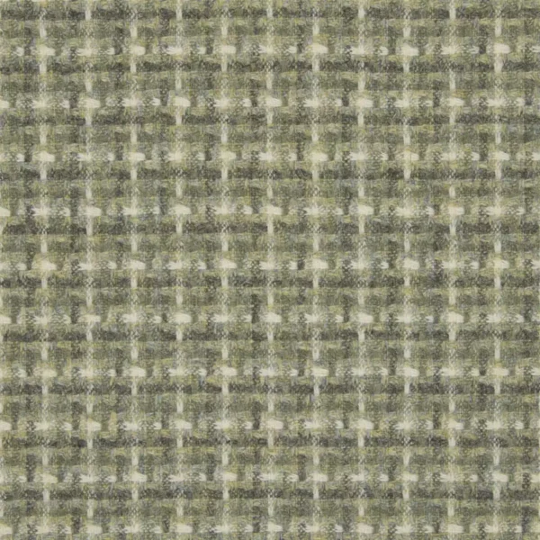 Villa Fabric - Onyx by black-grey checked woolen fabric from Abraham Moon & Sons