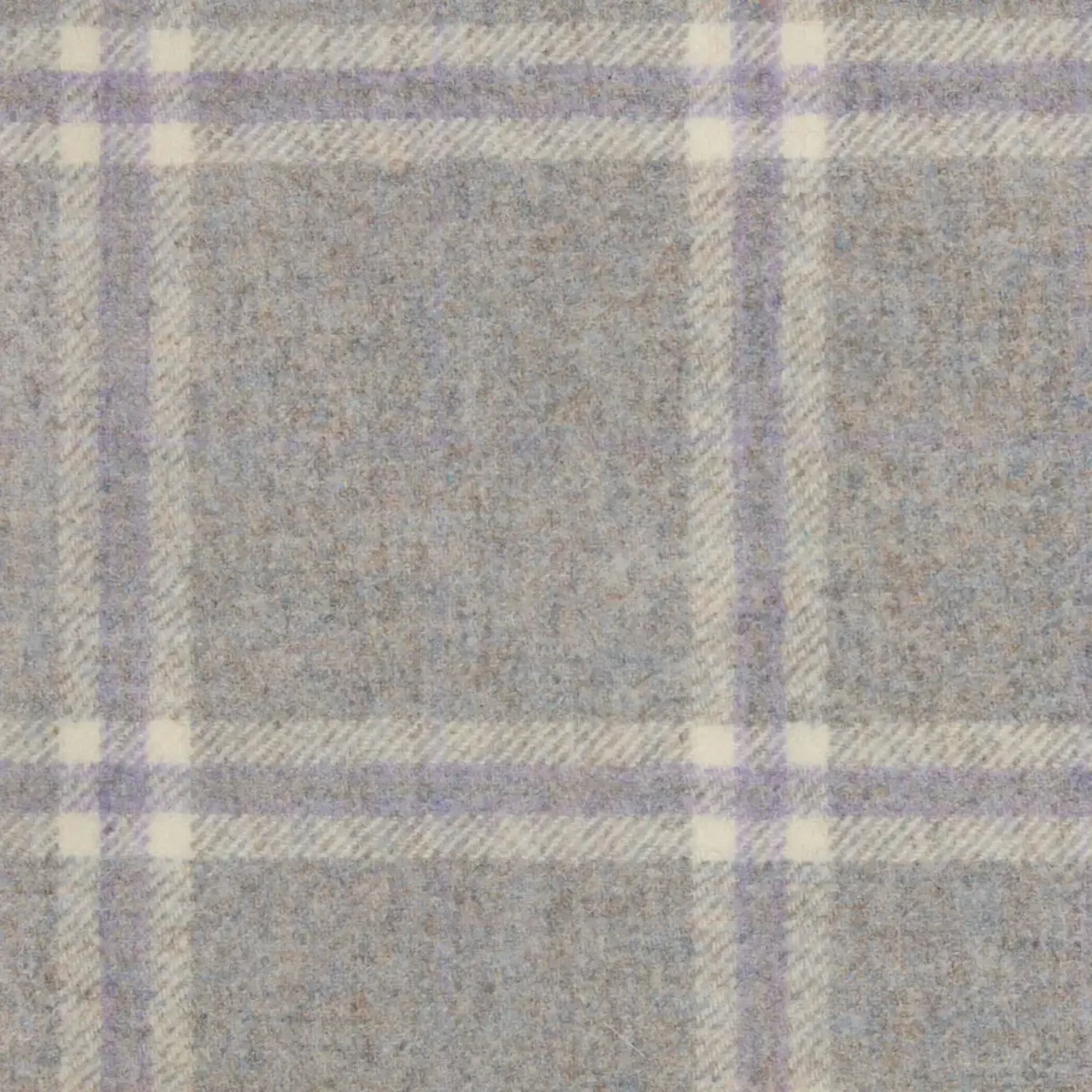 Windowpane Fabric - Marble by black-grey checked woolen fabric from Abraham Moon & Sons