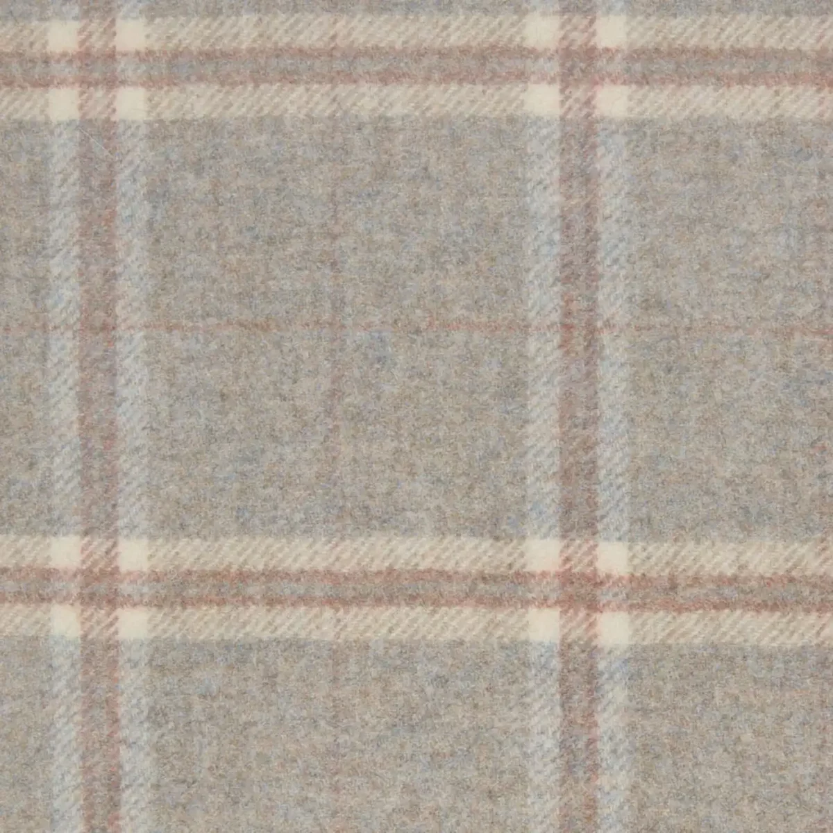 Windowpane Fabric - Sandstone by black-grey checked woolen fabric from Abraham Moon & Sons