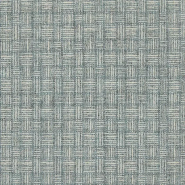 Basket Fabric - Slate by blue checked woolen fabric from Abraham Moon & Sons
