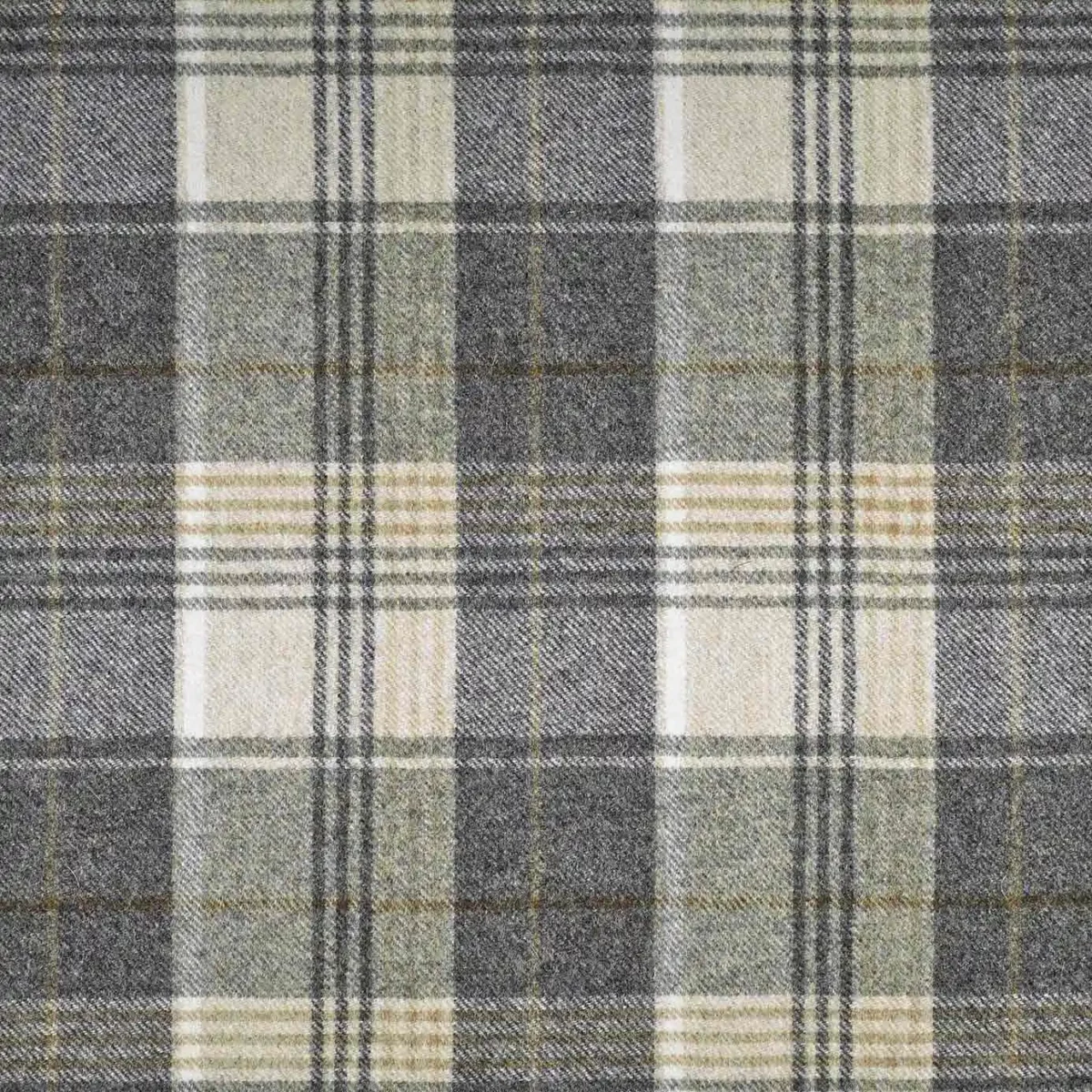 Huntingtower Fabric - Taupe by brown checked woolen fabric from Abraham Moon & Sons