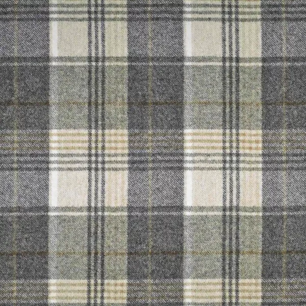 Huntingtower Fabric - Taupe by brown checked woolen fabric from Abraham Moon & Sons