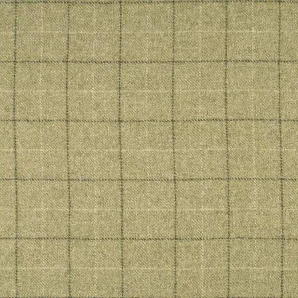 Slate Fabric - Oatmeal by brown checked woolen fabric from Abraham Moon & Sons