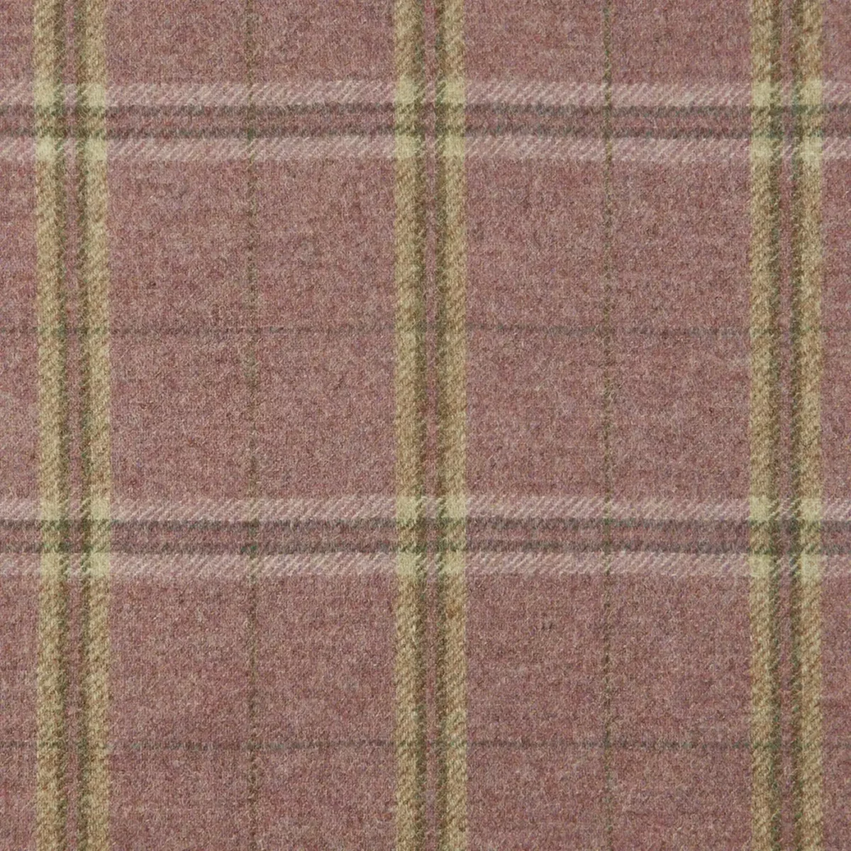 Nevis Fabric - Wild Rose by pink checked woolen fabric from Abraham Moon & Sons