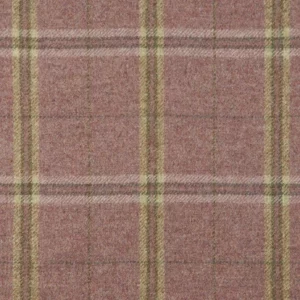 pink checked woolen fabric from Abraham Moon & Sons