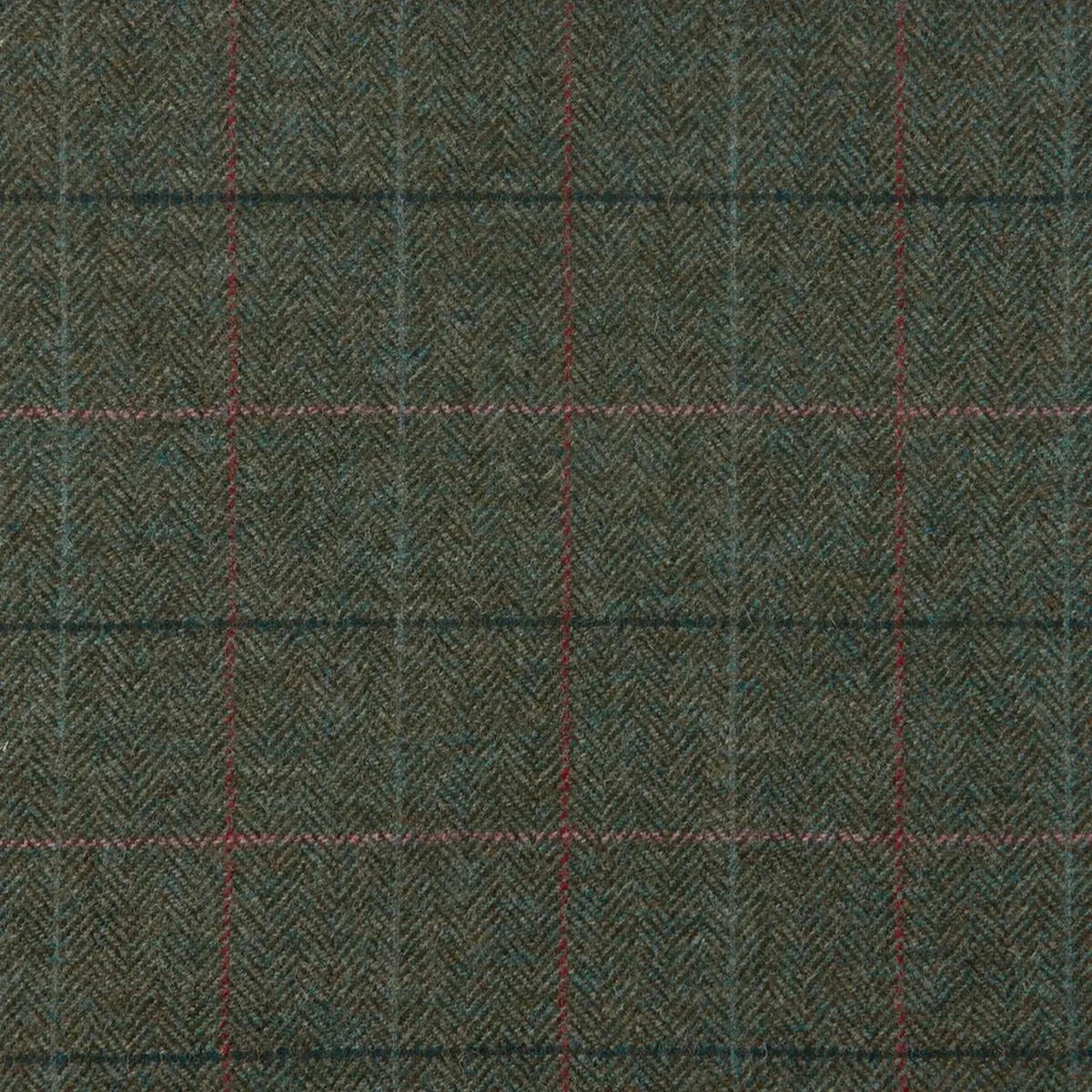 Rosa Fabric - Jade by blue striped woolen fabric from Abraham Moon & Sons