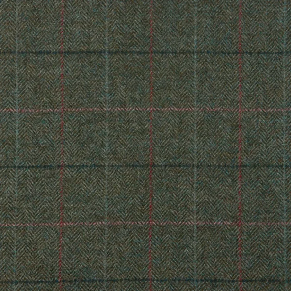 Rosa Fabric - Jade by blue striped woolen fabric from Abraham Moon & Sons
