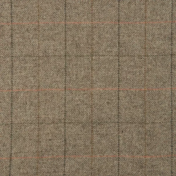 Rosa Fabric - Natural by white striped woolen fabric from Abraham Moon & Sons