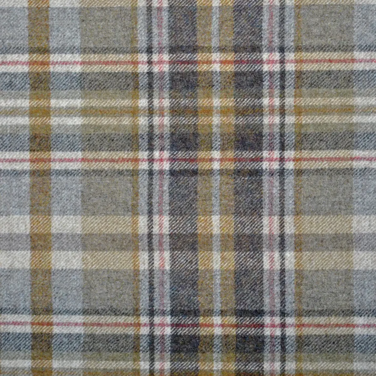 Glen Coe Fabric - Yellow / Pink by pink checked woolen fabric from Abraham Moon & Sons