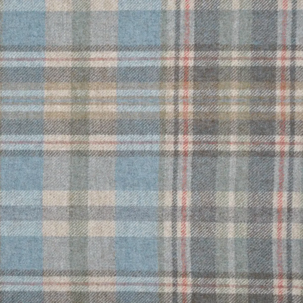 Glen Coe Fabric - Sage / Sandalwood by blue checked woolen fabric from Abraham Moon & Sons
