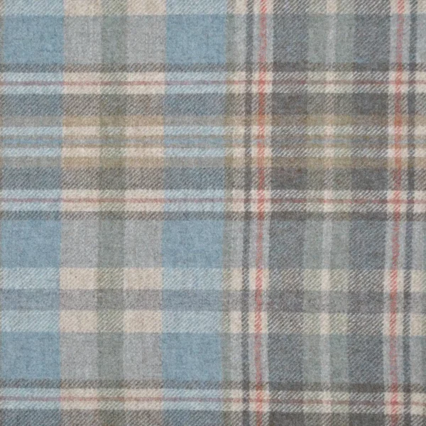 Glen Coe Fabric - Sage / Sandalwood by blue checked woolen fabric from Abraham Moon & Sons