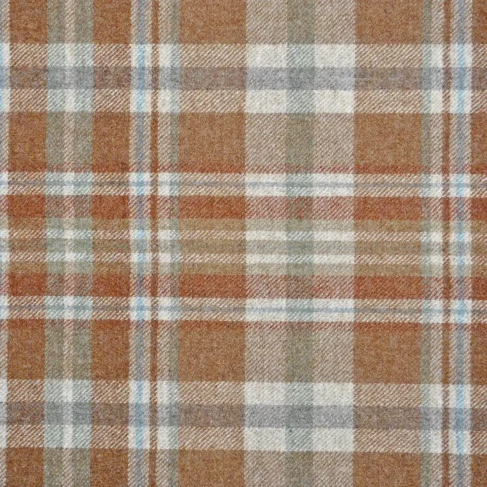 Glen Coe Fabric - Rust / Aqua swatch