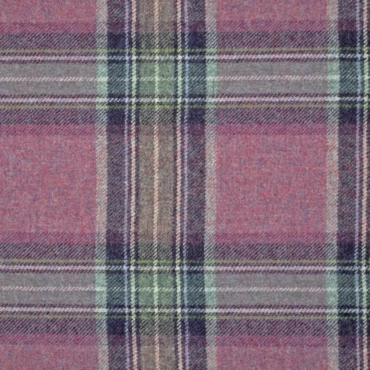 Glen Derry Fabric - Pink by pink checked woolen fabric from Abraham Moon & Sons