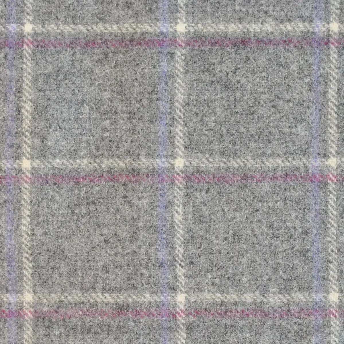 Glen Lyon Fabric - Grey by black-grey checked woolen fabric from Abraham Moon & Sons