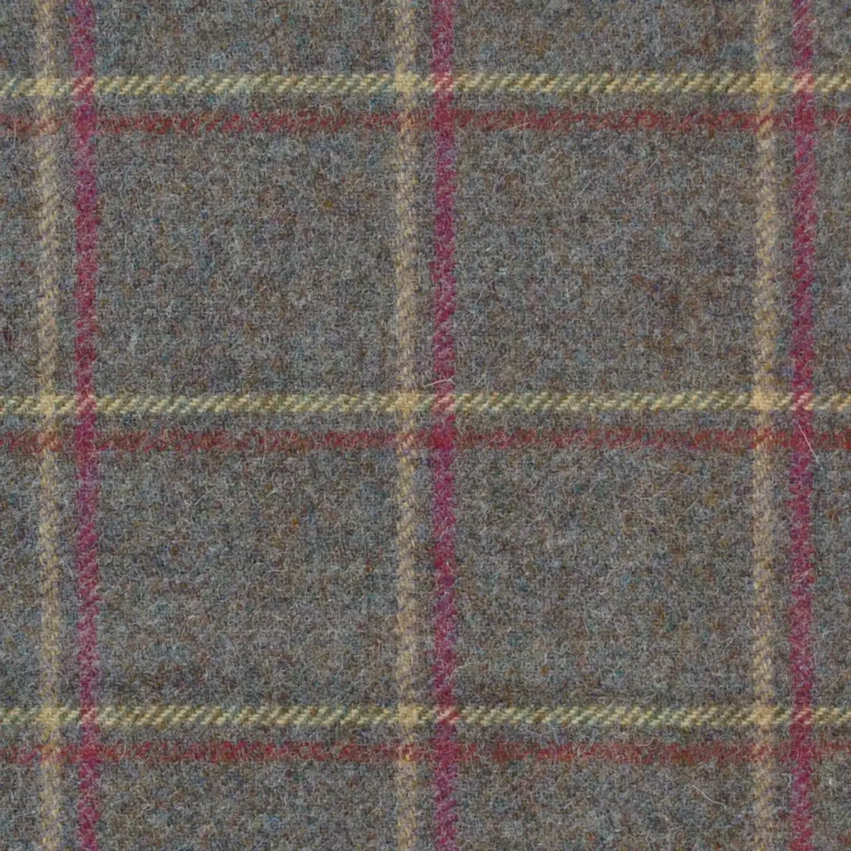 Glen Lyon Fabric - Heather by multicolour checked woolen fabric from Abraham Moon & Sons