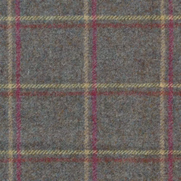 Glen Lyon Fabric - Heather by multicolour checked woolen fabric from Abraham Moon & Sons