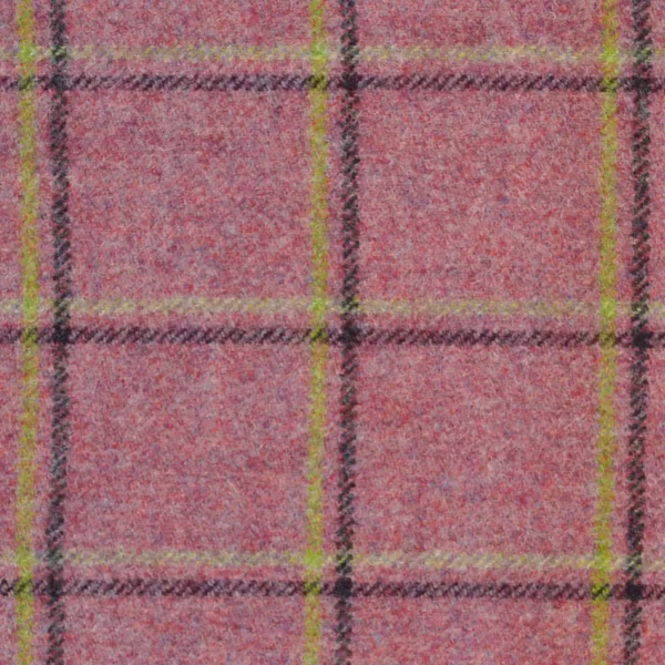 Glen Lyon Fabric - Pink by pink checked woolen fabric from Abraham Moon & Sons