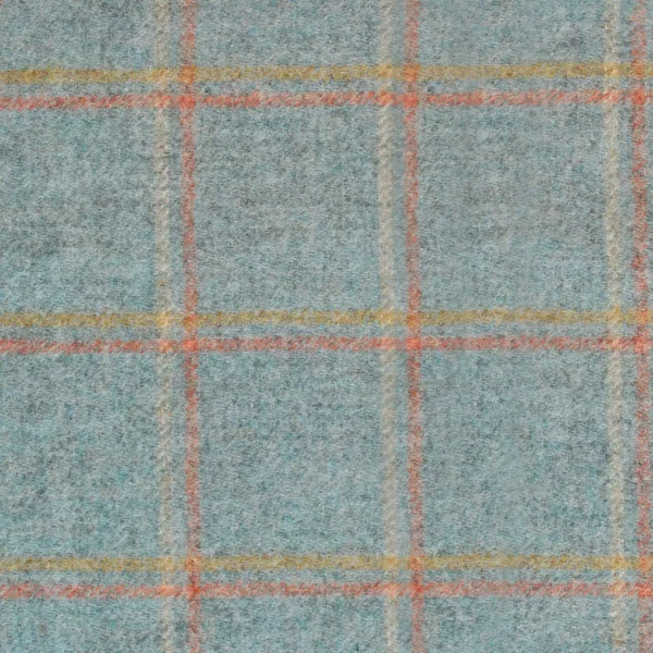 Glen Lyon Fabric - Sage by blue checked woolen fabric from Abraham Moon & Sons
