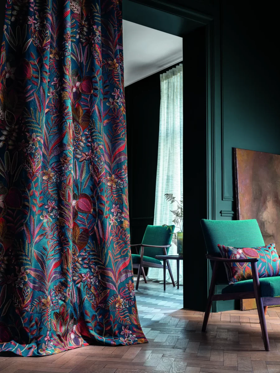 Tereshchenko Fabric - Bleu Topaze / Multico by Tereshchenko Fabric - Bleu Topaze / Multico from
