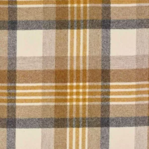 yellow checked woolen fabric from Abraham Moon & Sons