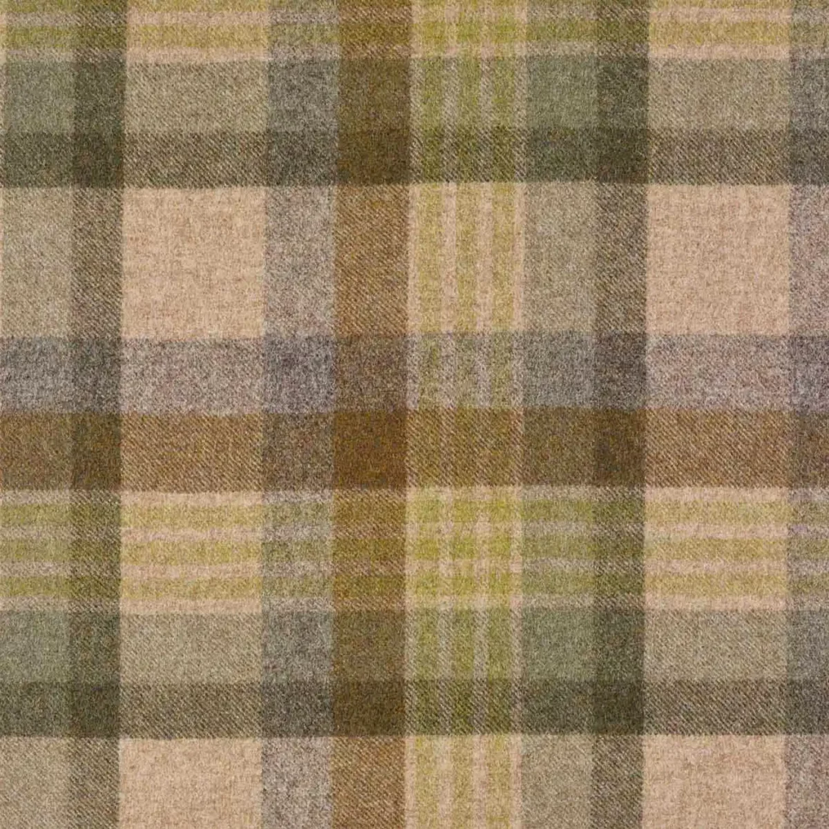 Cheltenham Fabric - Lichen by black-grey checked woolen fabric from Abraham Moon & Sons