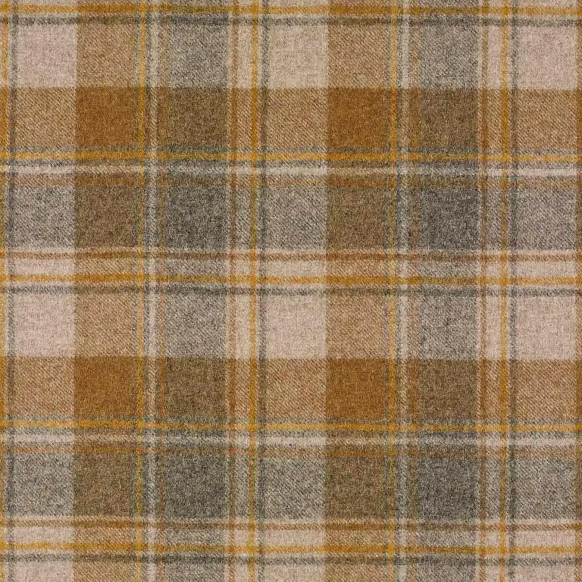 Snowshill Fabric - Mustard by yellow checked woolen fabric from Abraham Moon & Sons