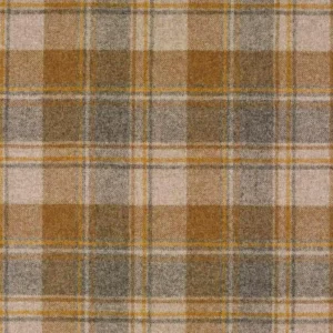 yellow checked woolen fabric from Abraham Moon & Sons