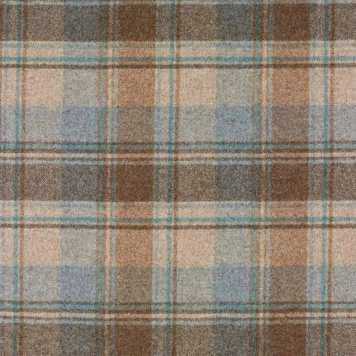blue checked woolen fabric from Abraham Moon & Sons