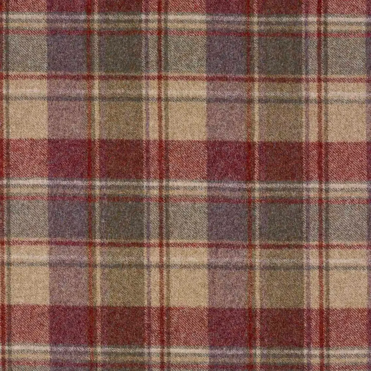 Snowshill Fabric - Heather by black-grey checked woolen fabric from Abraham Moon & Sons